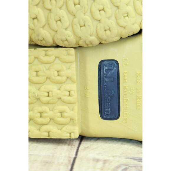 LL Bean Low Duck Boots Rubber Leather Waterproof Blue Unlined Size 6 Wide - Picture 9 of 10